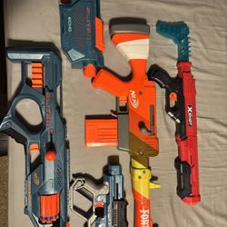 5 Nerf Guns For The Price Of 1. In Great Condition. Son Hardly Used