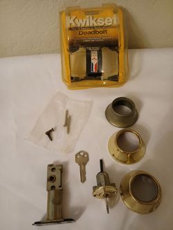 KWIKSET DEADBOLT LOCK WITH 2 KEYS, DOUBLE CYLINDER ,STANDARD DUTY
