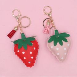 Strawberry Leather Key Chain