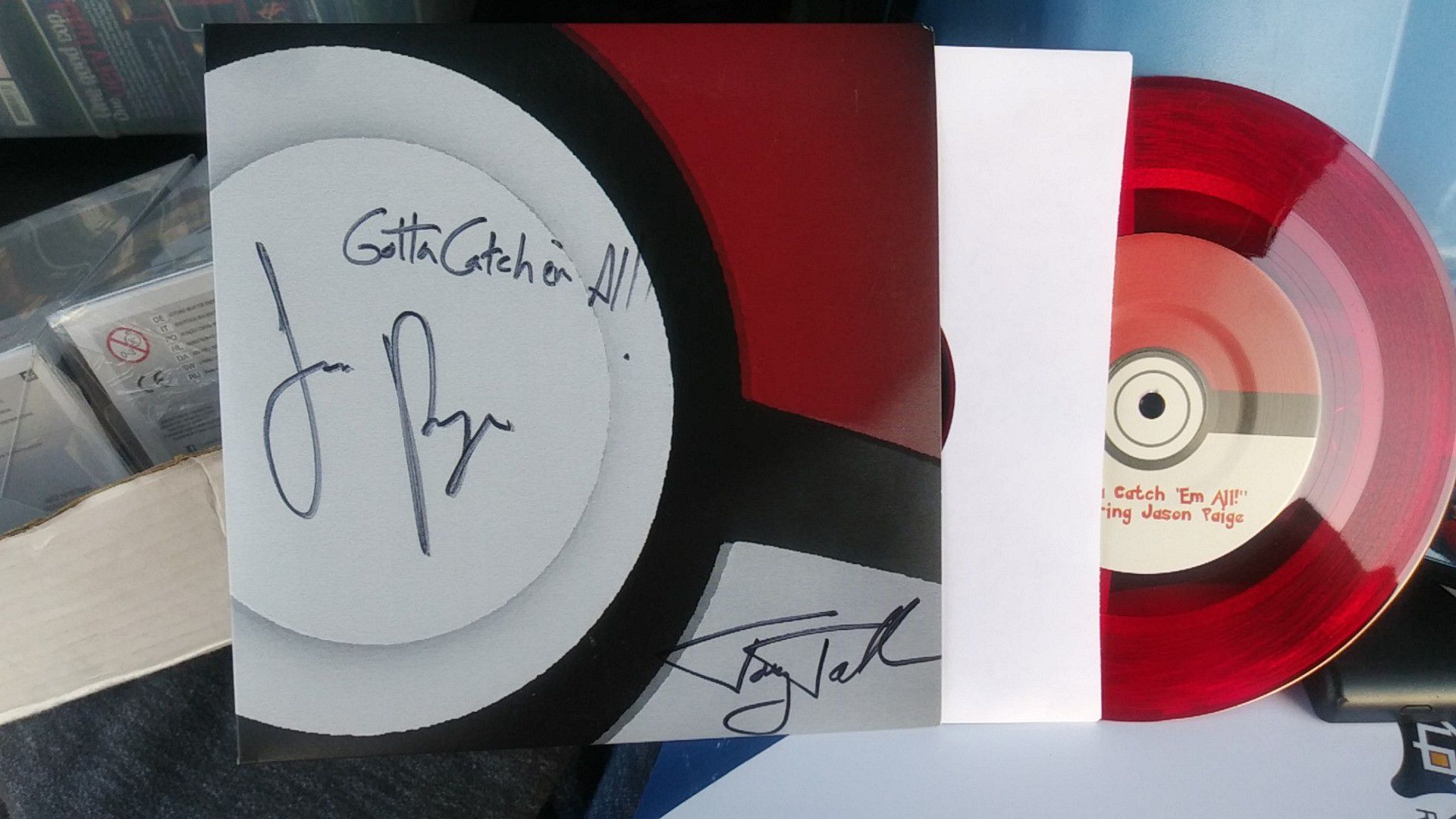 Ideel galop overdraw Pokemon Theme Vinyl Record Signed by theme artist Jason Paige for Sale in  National City, CA - OfferUp