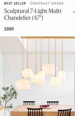 WEST ELM Sculptural 7-Light Multi Chandelier Brass