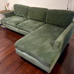 Green L-Shaped Couch
