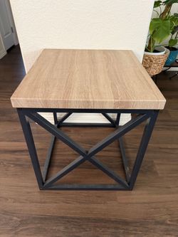 Metal frame side table