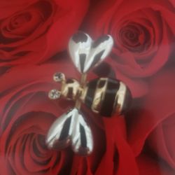 HONEY BEE SILVER AND GOLD TONE
