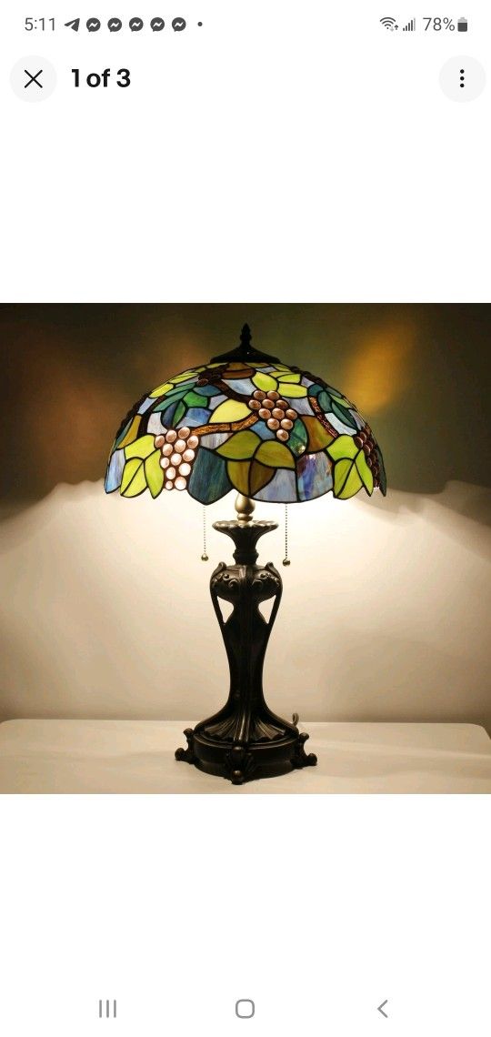 🔥 BRAND NEW Tiffany-Style Stained Glass Table Lamp – 16x16x24”