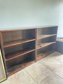 Two Solid Wood Shelving Cases