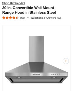 KITCHEN Aid Wall Mount Vent Hood