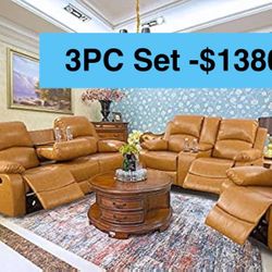 💥FREE DELIVERY💥Brand New   3PC Reclining Sofa Loveseat Chair Set 