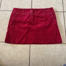 Women Red Corduroy Skirt
