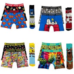 Men's Character 2-Pack Boxer Brief and Crew Sock Set Brand New HUGE SALE ONLY $4.99