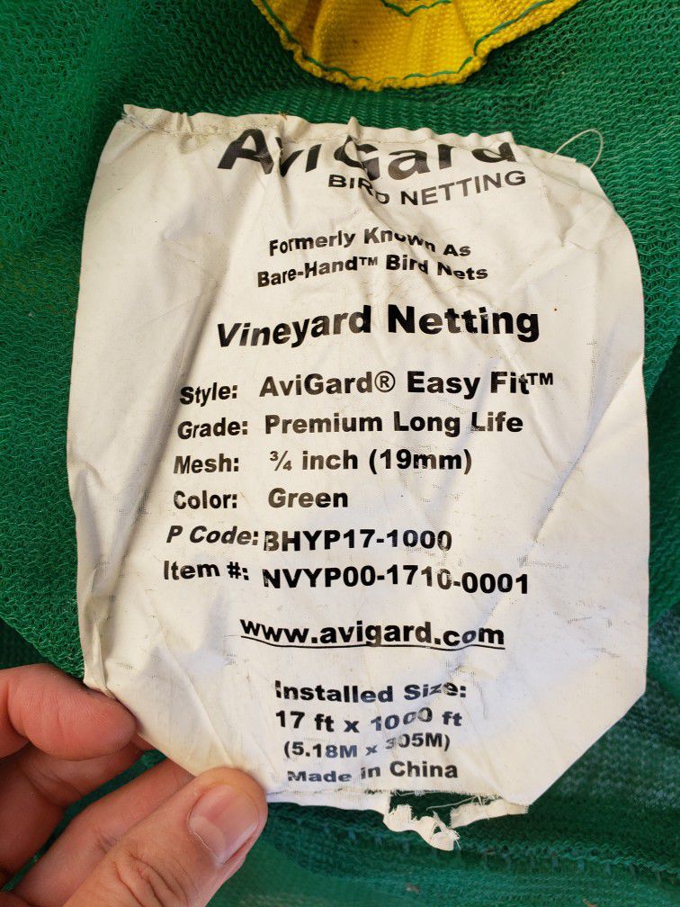 Vineyard Bird Netting, used