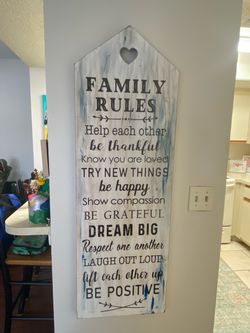 Rustic Wall Art : Family Rules