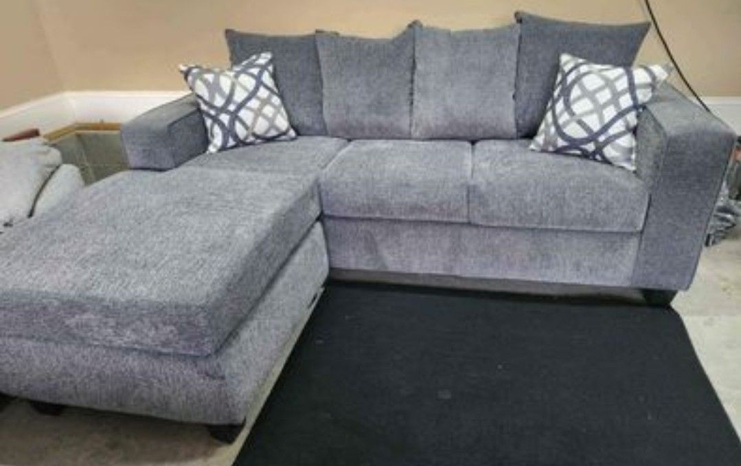 Brand new Artisanal Charcoal Grey Chaise Sofas