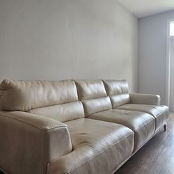 101" Havana Ivory Leather Sofa