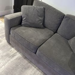 Grey Loveseat And Full Couch 