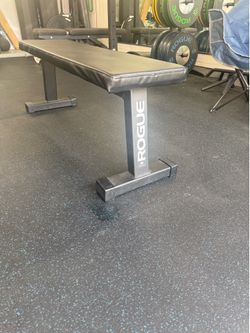 Rogue utility bench, 35lb barbell