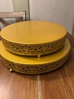 Cake Dessert Stands set of 2 sizes 12” and 10” each. Sells together only