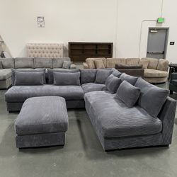LUX Ultra comfortable Dark Gray Sectional Sofa, Deep Seating Sectional Couch, Sofa, Large Couch For Living Room, Sectionals, Sofas, Soft Plush Sectio