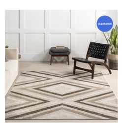 Brand New 8x10 Brown Geometric Area Rug