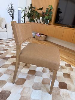 Set of 6  - full grain leather chairs - 4 Hands