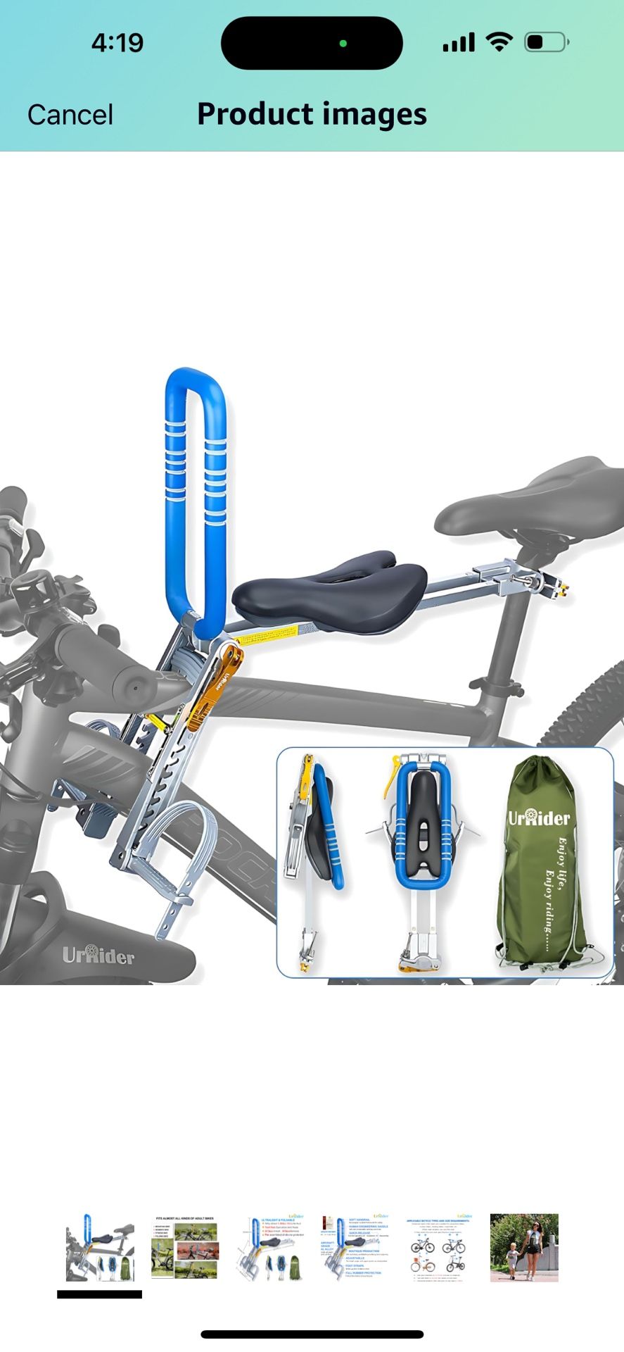 Child Bike Seat, Front Mount Kids Bike Seat,Fit Mountain Bikes, Cruiser Bikes, Folding Bikes, Ultra Light,Portable, Tool-Free, Quick-Release,Toddler