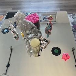 Silver Mirrored Crystal Rhinestone Table 