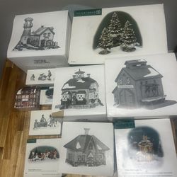 Vintage Christmas Village Decorations Hand Painted Porcelain by Department 56