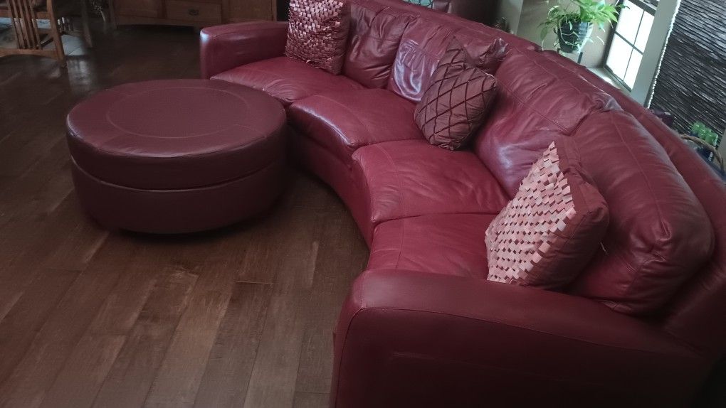 Red sofa, Ottoman And Chair Set