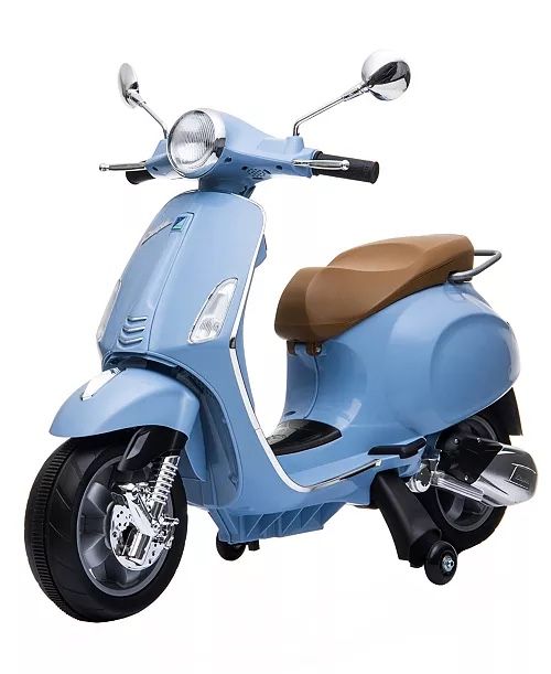 Kids Brand New Blazin Wheels 801BL 12V Vespa GTS Super Sport Blue Scooter