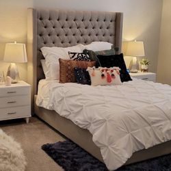 Headboard And Frame-  (Also Selling Bedding And Nightstands) 