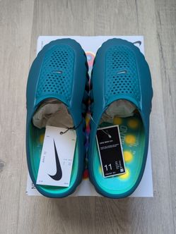 Brand New Authentic Nike Mind 001 Geode Teal Pregame Mules Men's Size 11  HQ4307-301