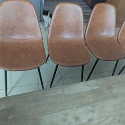 Brown 🤎 leather dinning chair
