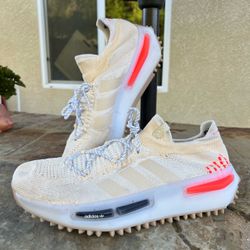 Size 14 Adidas NMD_S1 Shoes Wonder White Solar Red Sneakers