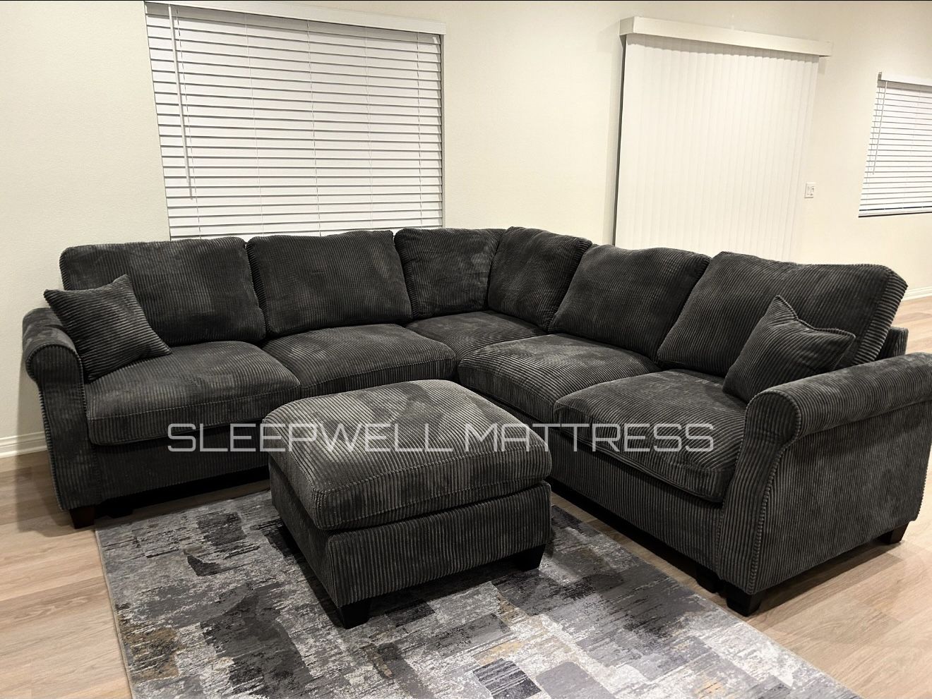 New Black Sectional