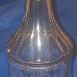 Vintage Glass Decanter With Tulip Design.