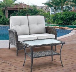 How do you love seat patio love chair two piece patio furniture set patio sofa patio couch brand new in the box 🆕✅