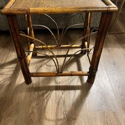 Chinoiserie Tortoise Shell Bamboo, Cane and Bentwood Side Drink Table