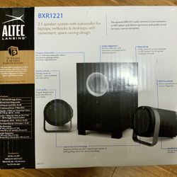 ALTEC LANSING BXR1221 Speakers 4" Subwoofer Set 