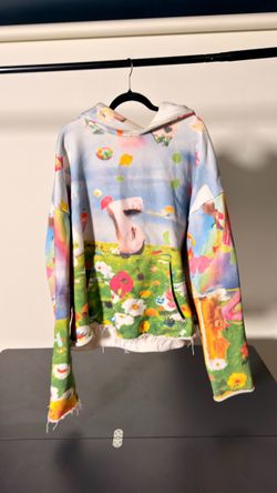 Mind Bowling MB All Over Art Print Distressed Hoodie Size 3 XXL