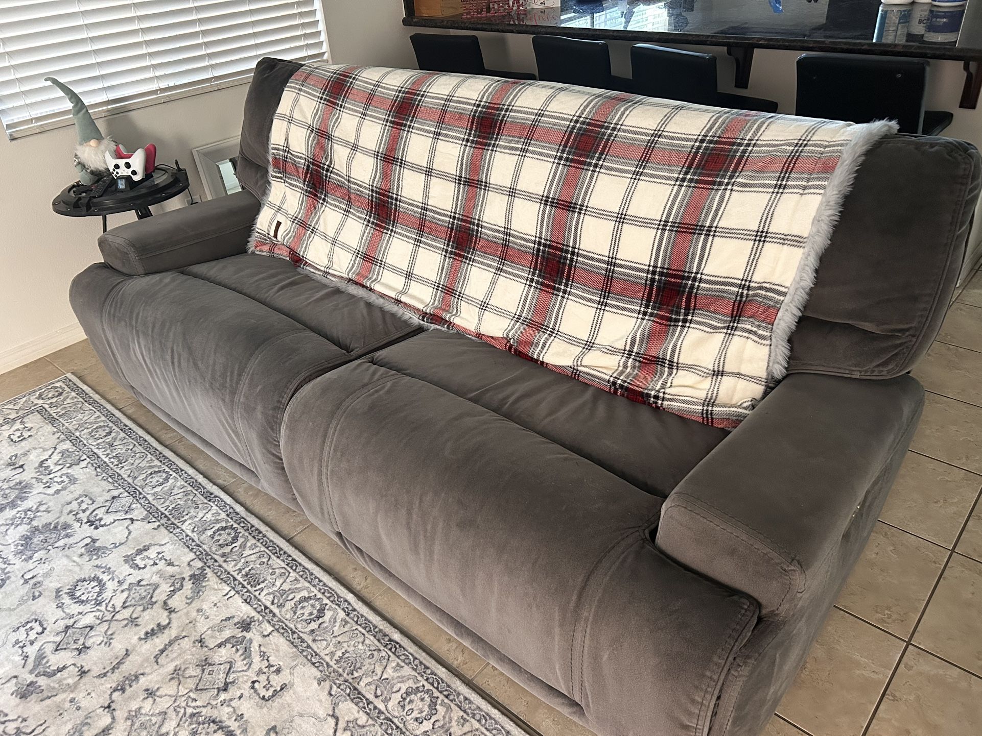 Comfy Reclining Grey Couch