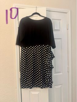 Black polka dot dress xl