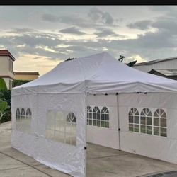 10'x20' EZ Pop Up Canopy Tent,Folding Outdoor Party Wedding Event Tent with 6 Removable Sidewalls for Parties Camping Wedding