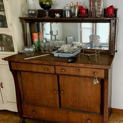 Antique Sideboard With Mirror