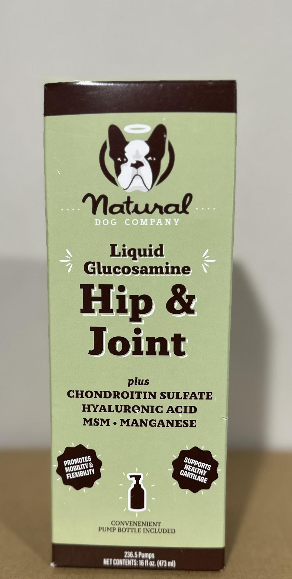 New Sealed Natural Dog Company Liquid Glucosamine Hip & Joint Oil, 16-oz bottle