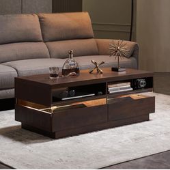 Modern Coffee Table with 2 Large Storage Drawers
