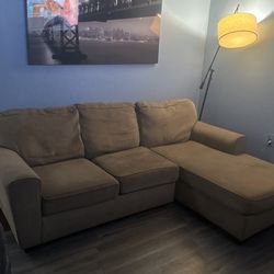 L Couch Light Brown 