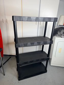 4 shelf plastic shelving