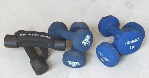Heavy Hands 3 lb and 10 lb, 7 lb hand weights