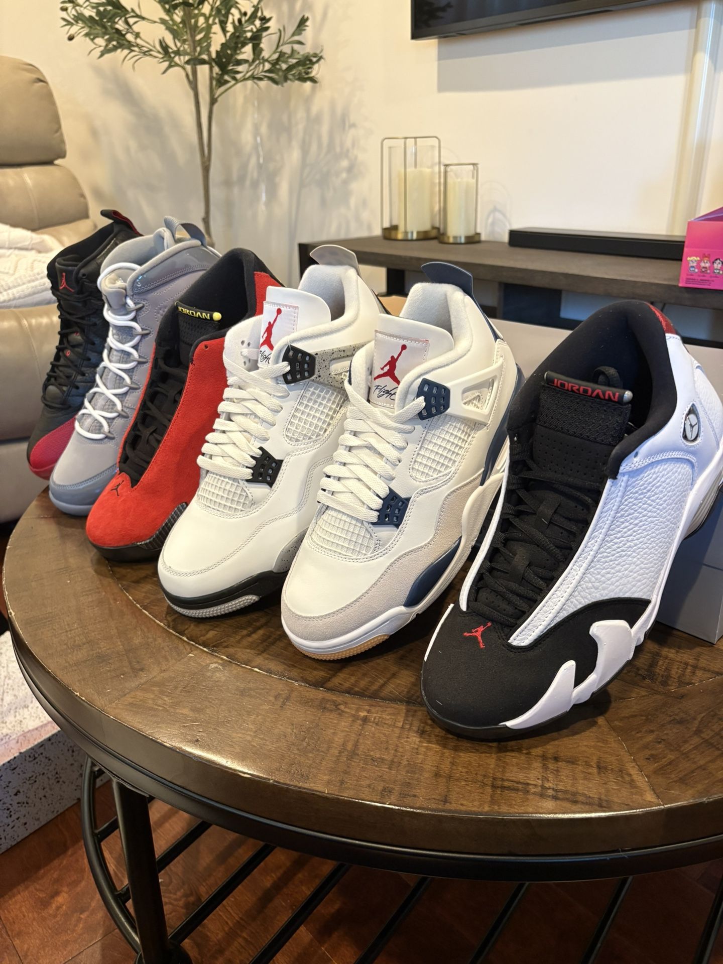 Men Sizes 7.5M-13M Air Jordan 14 Ferrari Black Toe, Aj3 Black Cement, Aj4 White Cement Navy SB