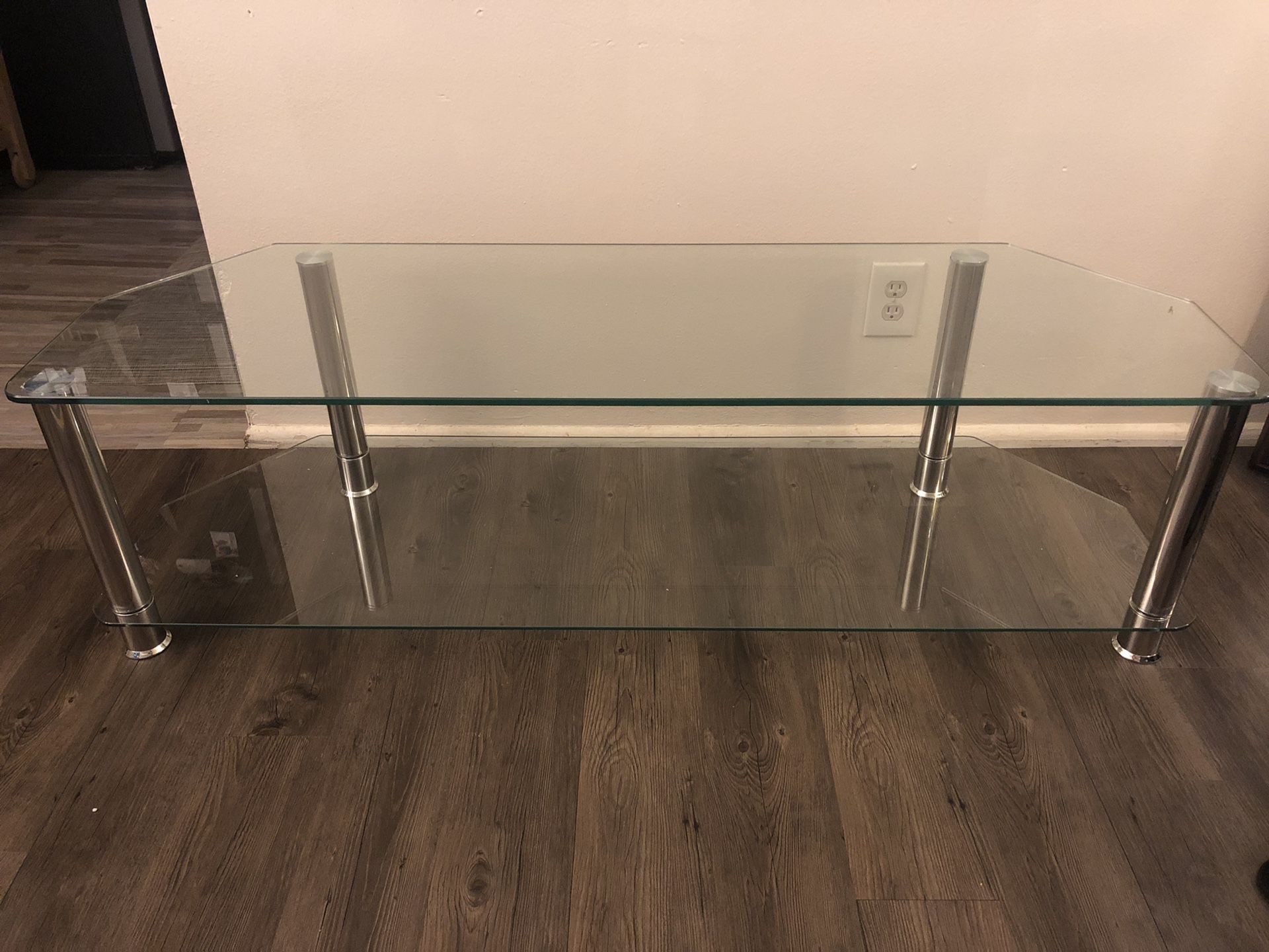 New Glass and Chrome TV Stand